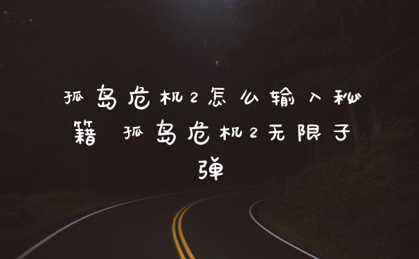 孤岛危机2怎么输入秘籍 孤岛危机2无限子弹