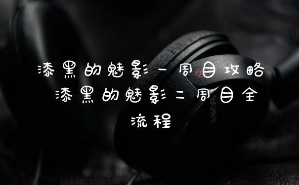漆黑的魅影一周目攻略 漆黑的魅影二周目全流程