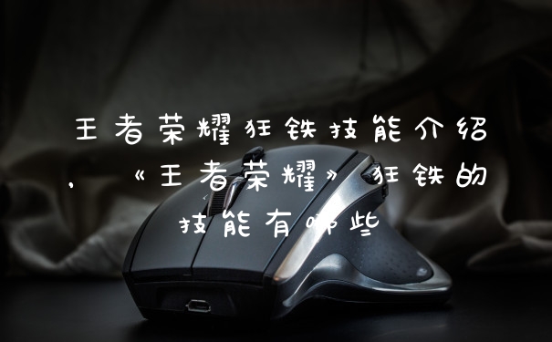 王者荣耀狂铁技能介绍，《王者荣耀》狂铁的技能有哪些