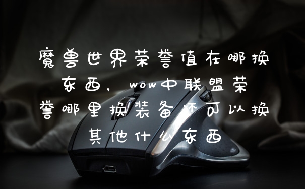 魔兽世界荣誉值在哪换东西，wow中联盟荣誉哪里换装备还可以换其他什么东西