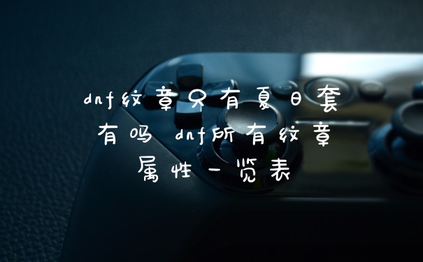 dnf纹章只有夏日套有吗 dnf所有纹章属性一览表