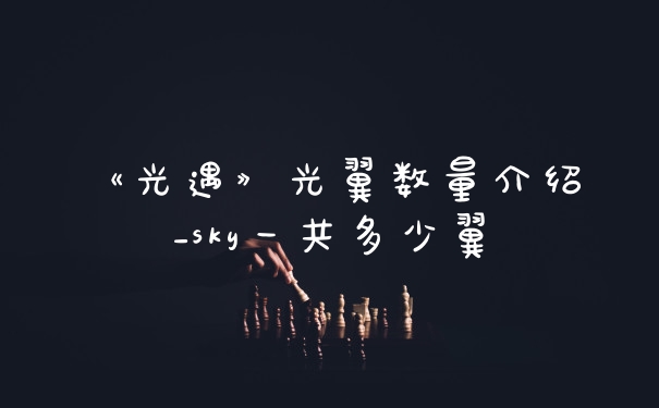 《光遇》光翼数量介绍_sky一共多少翼