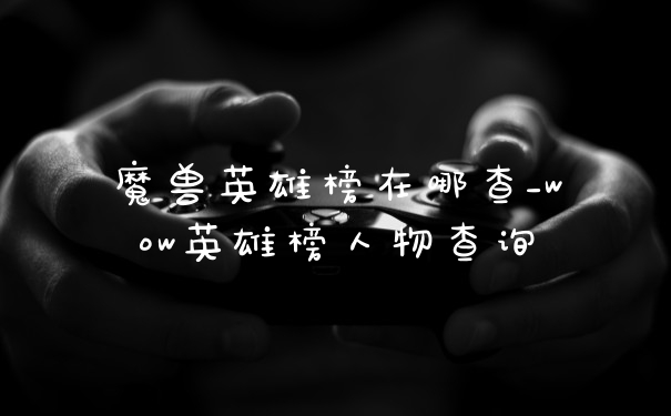 魔兽英雄榜在哪查_wow英雄榜人物查询