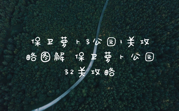 保卫萝卜3公园1关攻略图解 保卫萝卜公园32关攻略