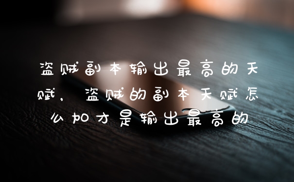盗贼副本输出最高的天赋，盗贼的副本天赋怎么加才是输出最高的