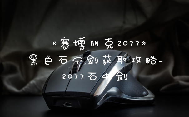 《赛博朋克2077》黑色石中剑获取攻略_2077石中剑