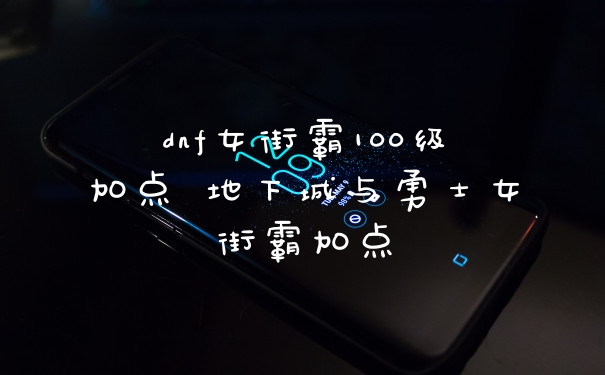 dnf女街霸100级加点 地下城与勇士女街霸加点