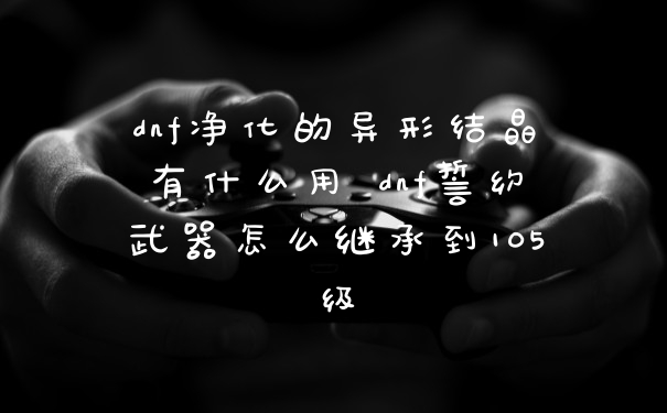 dnf净化的异形结晶有什么用 dnf誓约武器怎么继承到105级