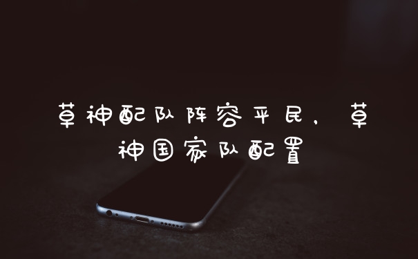 草神配队阵容平民，草神国家队配置