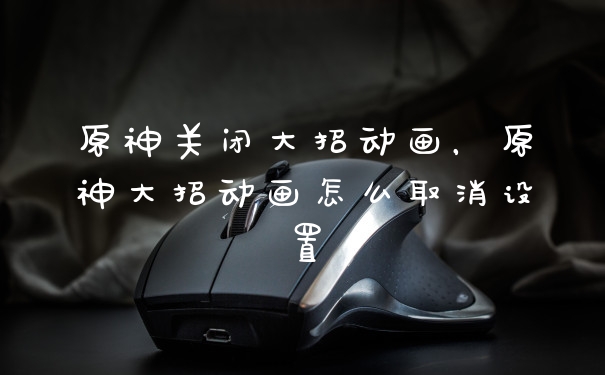 原神关闭大招动画,原神大招动画怎么取消设置