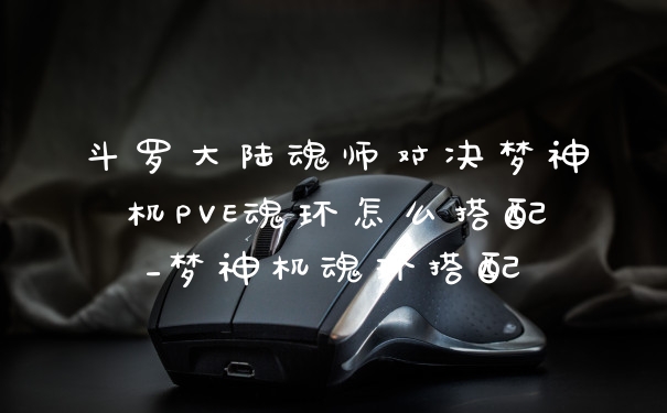 斗罗大陆魂师对决梦神机PVE魂环怎么搭配_梦神机魂环搭配