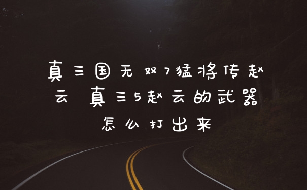 真三国无双7猛将传赵云 真三5赵云的武器怎么打出来