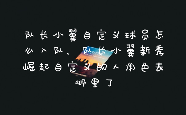 队长小翼自定义球员怎么入队，队长小翼新秀崛起自定义的人角色去哪里了
