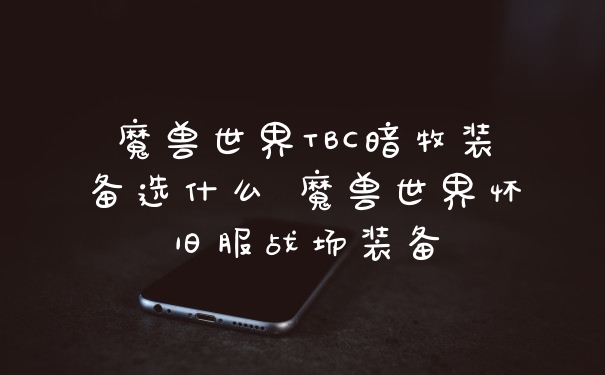 魔兽世界TBC暗牧装备选什么 魔兽世界怀旧服战场装备