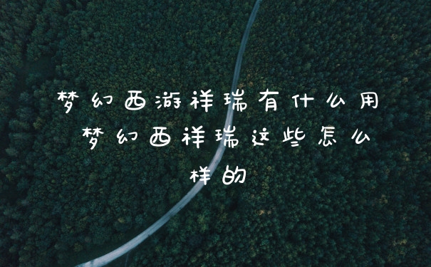 梦幻西游祥瑞有什么用 梦幻西祥瑞这些怎么样的