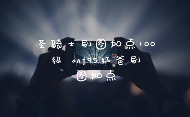 圣骑士刷图加点100级 dnf95奶爸刷图加点