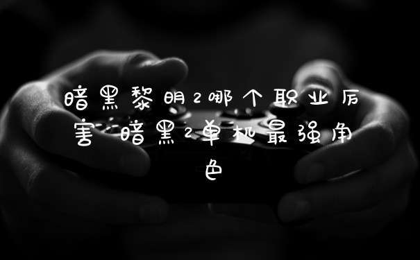 暗黑黎明2哪个职业厉害 暗黑2单机最强角色