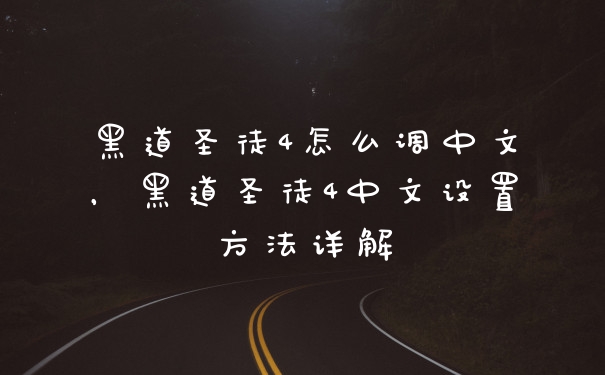 黑道圣徒4怎么调中文，黑道圣徒4中文设置方法详解