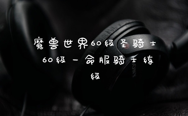 魔兽世界60级圣骑士 60级一命服骑士练级