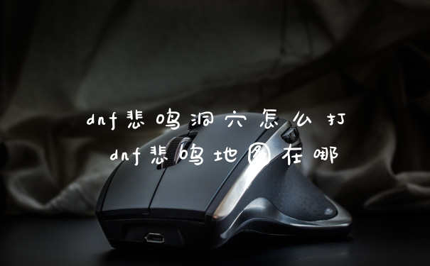 dnf悲鸣洞穴怎么打 dnf悲鸣地图在哪