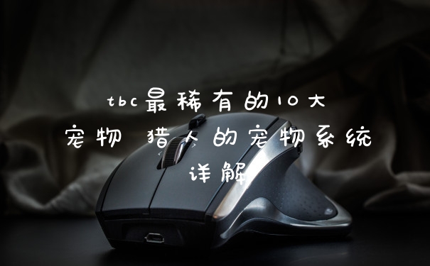 tbc最稀有的10大宠物 猎人的宠物系统详解