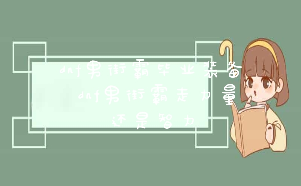 dnf男街霸毕业装备 dnf男街霸走力量还是智力