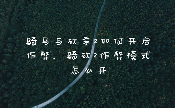 骑马与砍杀2如何开启作弊，骑砍2作弊模式怎么开