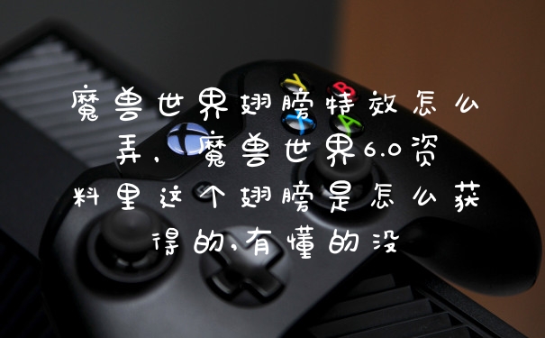 魔兽世界翅膀特效怎么弄，魔兽世界6.0资料里这个翅膀是怎么获得的,有懂的没