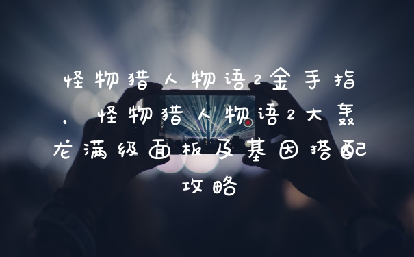 怪物猎人物语2金手指，怪物猎人物语2大轰龙满级面板及基因搭配攻略