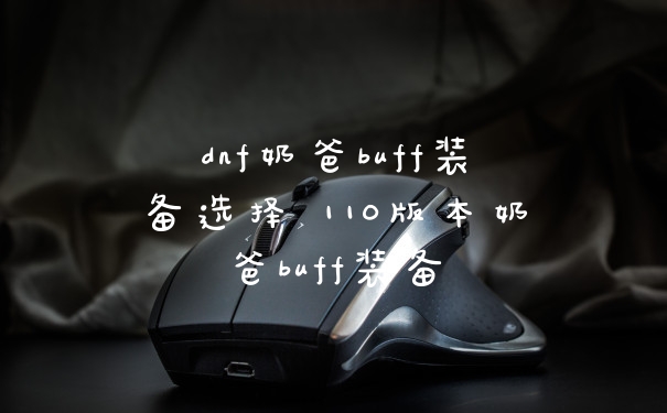 dnf奶爸buff装备选择 110版本奶爸buff装备