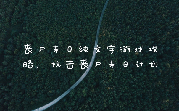 丧尸末日纯文字游戏攻略，抗击丧尸末日计划