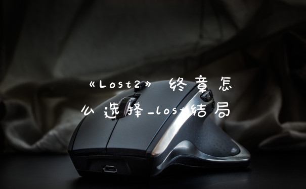 《Lost2》终章怎么选择_lost结局