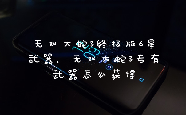 无双大蛇3终极版6星武器，无双大蛇3专有武器怎么获得