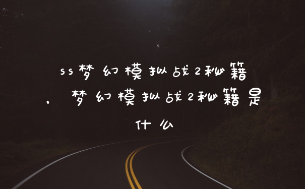 ss梦幻模拟战2秘籍，梦幻模拟战2秘籍是什么