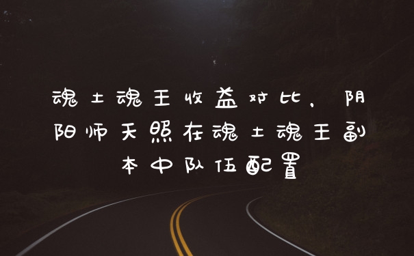 魂土魂王收益对比，阴阳师天照在魂土魂王副本中队伍配置
