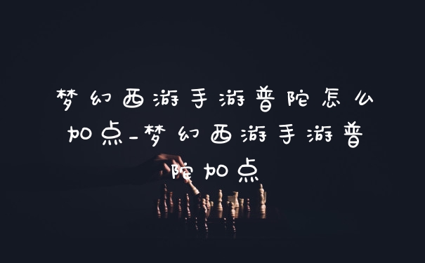 梦幻西游手游普陀怎么加点_梦幻西游手游普陀加点