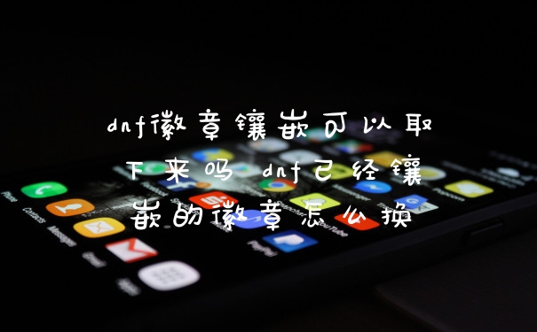 dnf徽章镶嵌可以取下来吗 dnf已经镶嵌的徽章怎么换