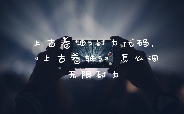 上古卷轴5耐力代码，《上古卷轴5》怎么调无限耐力