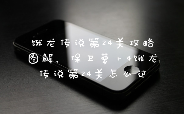 饿龙传说第24关攻略图解，保卫萝卜4饿龙传说第24关怎么过