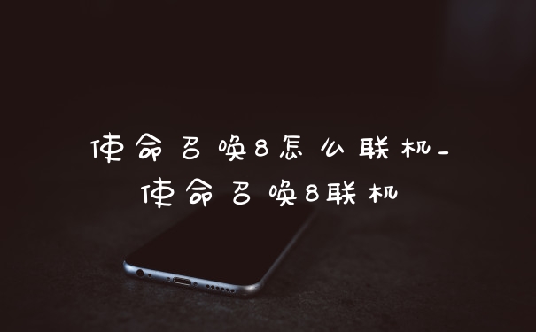 使命召唤8怎么联机_使命召唤8联机