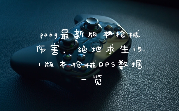 pubg最新版本枪械伤害，绝地求生15.1版本枪械DPS数据一览