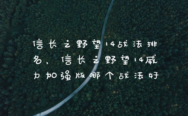 信长之野望14战法排名，信长之野望14威力加强版哪个战法好