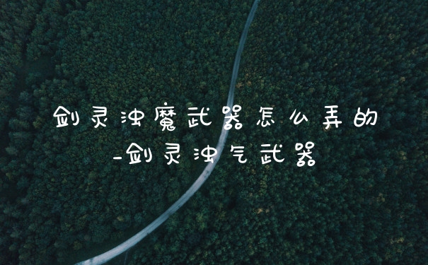 剑灵浊魔武器怎么弄的_剑灵浊气武器