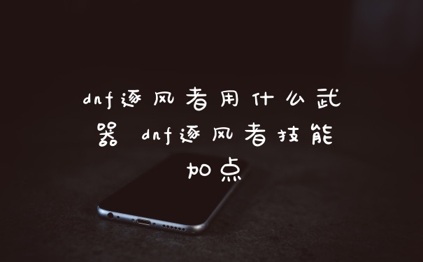 dnf逐风者用什么武器 dnf逐风者技能加点