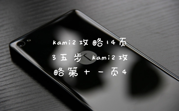 kami2攻略14页3五步 kami2攻略第十一页4