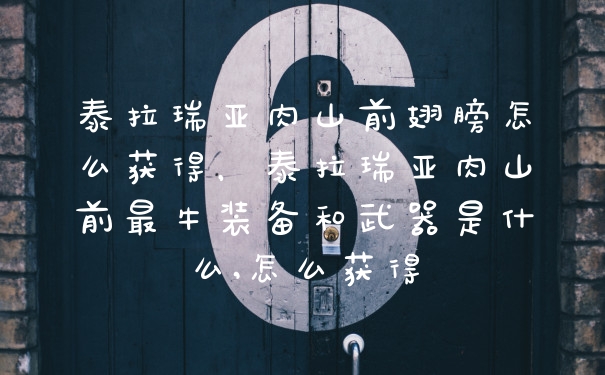 泰拉瑞亚肉山前翅膀怎么获得，泰拉瑞亚肉山前最牛装备和武器是什么,怎么获得