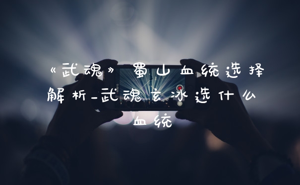 《武魂》蜀山血统选择解析_武魂玄冰选什么血统