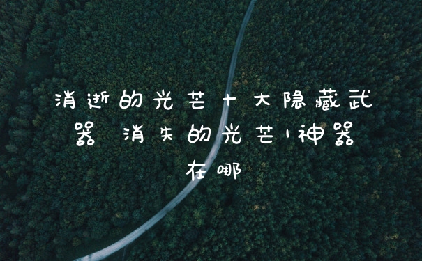 消逝的光芒十大隐藏武器 消失的光芒1神器在哪
