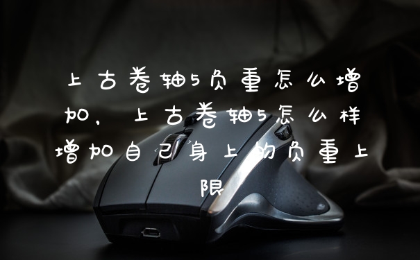 上古卷轴5负重怎么增加，上古卷轴5怎么样增加自己身上的负重上限