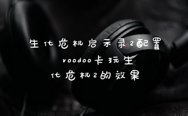 生化危机启示录2配置 voodoo卡玩生化危机2的效果